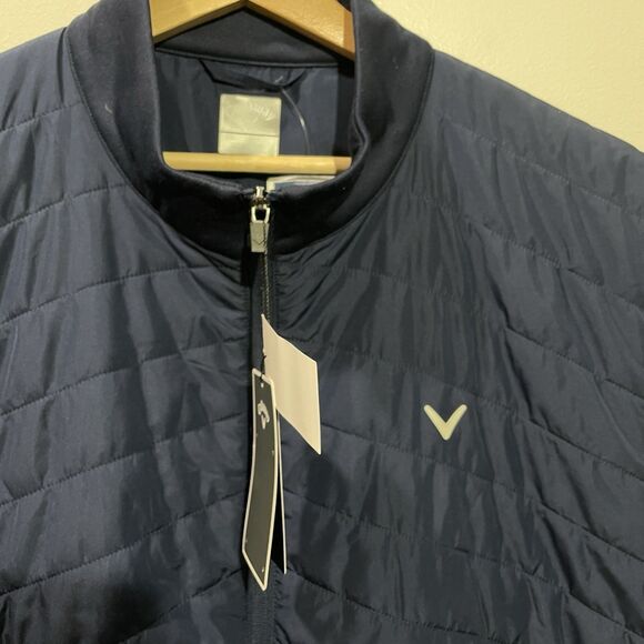 Callaway Quilted Vest Mens 2XL Navy Blue Full Zip Golf Outdoor XXL NEW - Picture 2 of 5